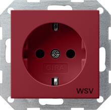 Gira 044902 SCHUKO-Steckdose 16 A 250 V~ mit roter Abdeckung für WSV (weitere Sicherheitsversorgung)