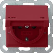 SCHUKO-Steckdose 16 A 250 V~ mit Klappdeckel mit roter Abdeckung für WSV (weitere Sicherheitsversorgung), rot, System 55, Gira 010402