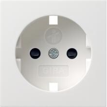 Gira 092103 Abdeckung für SCHUKO-Steckdose mit integriertem erhöhtem Berührungsschutz, System 55, reinweiß glänzend