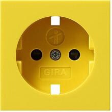 Gira 0921106 Abdeckung Schuko, erhöhter Berührungsschutz, SH System 55, gelb glänzend