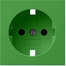 Gira 0921107 Abdeckung Schuko, erhöhter Berührungsschutz, Symbol Shutter, Aufdruck SV, System 55, grün glänzend