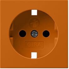 Gira 0921109 Abdeckung Schuko, erhöhter Berührungsschutz, Symbol Shutter, Aufdruck ZSV, System 55, orange glänzend