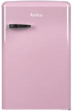 Amica KS 15616 P Retro-Kühlschrank, 55 cm breit, 87,5 cm hoch, 108 L, Automatische Abtauung, Gefrierfach, cupcake pink