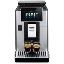 DeLonghi PrimaDonna Soul ECAM610.55.SB Kaffeevollautomat, 1450W, TouchDisplay, LatteCrema-Technologie, Adaptive Mahltechnologie, silber-schwarz